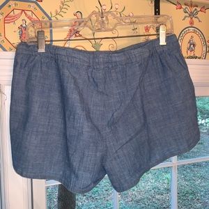 J crew chambray drawstring shorts